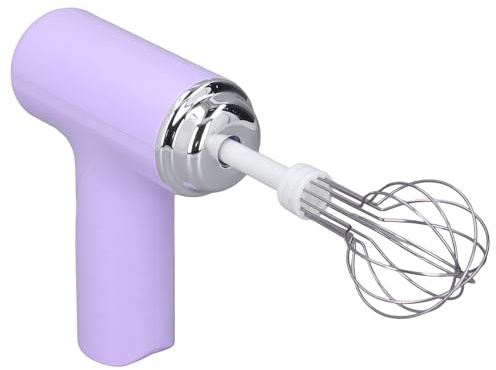 Ejoyous Fouet électrique, Batteur à Main sans Fil, 3 Niveaux de Vitesse, 2 Fouets Interchangeables avec Batterie au Lithium Longue Durée pour Crème, œufs, Vinaigrette (PURPLE)