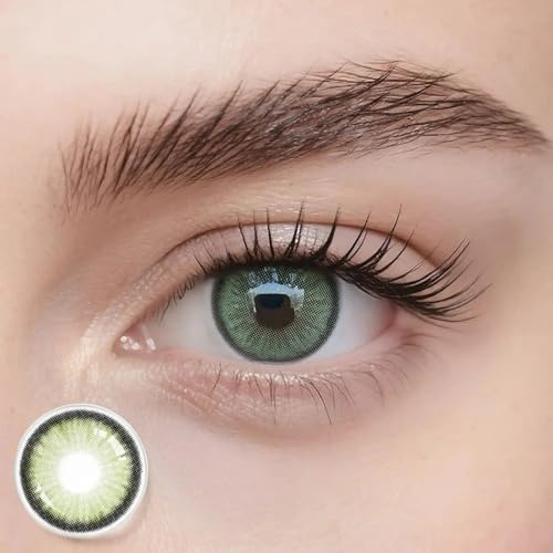 Freshlens Grüne Kontaktlinsen ohne Stärke – Natürliche Jahreslinsen hellgrün mit weichem Farbverlauf – Strahlender Green Eyes Effekt – 14.5 mm – Dawn Green