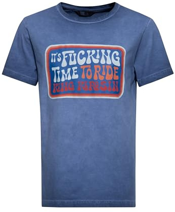King Kerosin Herren Print T-Shirt Mit Statement Druck It's Fucking Time to Ride