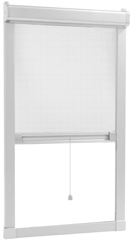 APMOE Maßanfertigung Fliegengitter Dachfenster Kippfenster - Insektenschutz Rollo für Fenster - Fliegenrollo Aluminiumlegierung Unsichtbar - Fliegengitter Rollo Fenster(Weiß)