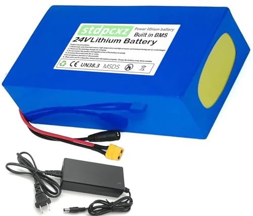 WHOROB Batterie De Vélo Électrique 24V 10Ah 13Ah 15Ah 20Ah Batterie Li-ION Batterie De Vélo Électrique pour Scooter Électrique Vélo Électrique pour Moteur 250W 150W 50W