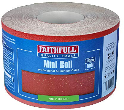 Faithfull Alum Oxi Paper Roll Red H.Duty 115mmx50M 120G