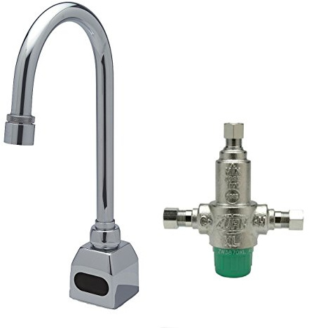 Zurn Z6920-XL-TMV-1 AquaSense Z6920-XL Single Hole Gooseneck Sensor Faucet with 0.5 gpm Aerator and Thermostatic Mixing Valve in Chrome