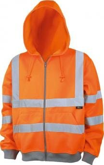 Vizwell Warnschutz-Sweatjacke Warnschutz-Kapuzenjacke (XXL, Orange)