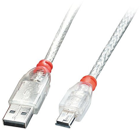 Lindy Câble USB 2.0 A vers Mini-B, transparent, 3m