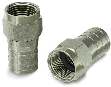 THE CIMPLE CO Coaxial Crimp Connector for RG6 Coaxial Cable. Includes O-Ring and Gel for Weather Proofing Seal, Indoor and Outdoor use. Also Known as a Radial Compression Connector. Pack of 10