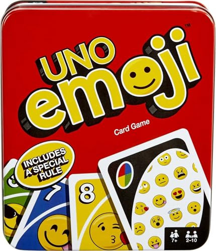 In-Ear Ohrhörer UNO Emoji-Kartenspiel, Geschenke für Kinder und Erwachsene, Familienspiel für Camping und Reisen in Aufbewahrungsdose, lustige Emojis [Amazon
