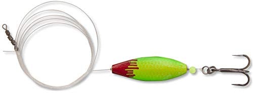 Quantum Magic Trout Bloody Inliner 80cm Blinker 3,5cm 4g, Forellenblinker zum Spinnfischen auf Forelle, Forellenköder zum Angeln, Farbe:Gelb/Grün