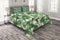 ABAKUHAUS Blatt Tagesdecke Set, Watercolored Banana Tree, Set mit Kissenbezügen Waschbar, für Doppelbetten 264 x 220 cm, Grün Dunkelgrün