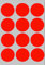 Aufkleber Neon Rot 38mm Etiketten – Klebepunkte zur Farbcodierung Größe 3,8cm Sticker 180 Vorteilspack von Royal Green