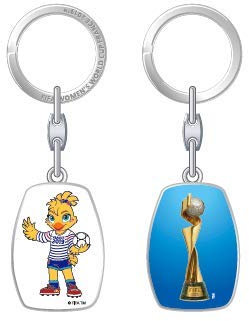 FIFA Women's World Cup France 2019™ Keyring Offset Pet/Trophy, Adult Unisex, Replica, One Size