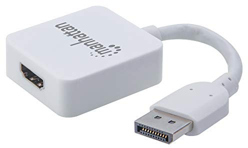 Manhattan Cavo da HDMI a DisplayPort, 4K@30Hz, 11cm, Femmina a Maschio, 10.2 Gbps, Bianco, Blister