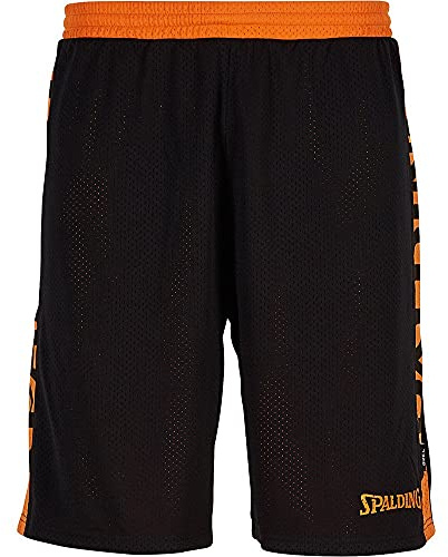 Spalding Kinder Shorts Essential Shorts, Schwarz/Orange, 128, 300502506