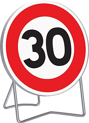PANNEAU DE LIMITATION DE VITESSE 30 KM/H B14 650 MM CLASSE T1 + PIED - SOFOP TALIAPLAST - 524412