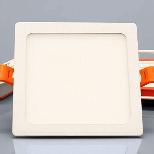max K O M F O R T 6er SET LED Panel 18W eckig flach ultraslim warmweiß Einbaustrahler Spot Einbauspot Deckenleuchte Weiß