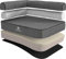 Knuffelwuff Orthopädisches Eck Hundebett Marlie Hundesofa aus Velours mit Handwebcharakter XXXL 140 x 100cm Lehne Links Grau - abnehmbarer Bezug - waschbar - für große, mittelgroße und kleine Hunde