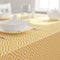 Dehaus® Wipe Clean Table Cloth - Ochre Geo Diamond - Yellow PVC Oilcloth Table Cover - Rectangular Plastic Vinyl Tablecloth - Water Resistant Easy Clean - Kitchen Dining Protector (140 x 250cm)