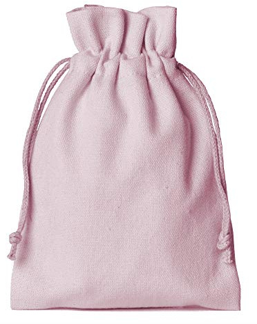 | 6 Baumwollsäckchen, Stoffbeutel in Größe 20x12 cm mit Baumwollkordel, Geschenksäckchen, Adventskalender (Rosa)