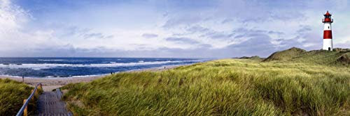 VictoR Acrylglasbild Strand Ostsee 60x180cm Panoramabild Wandbild XXL Format - Leuchtturm