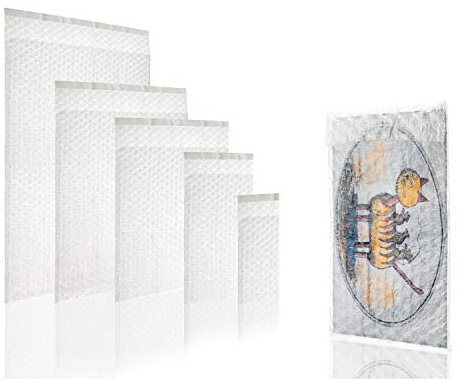 WPTrading - 2000 Stück Luftpolsterbeutel 100 x 150 mm (60my) Transparent selbstklebend - Luftpolsterumschläge aus 3-lagiger Luftpolsterfolie für Gläser, Bücher & CDs - Luftpolster Beutel Verpackung