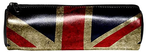 Retro British UK Flag Pencil Case Stationery Bag Holder Storage Pouch Organizer Cosmetic Bag for School Teen Girls Boys Men Women