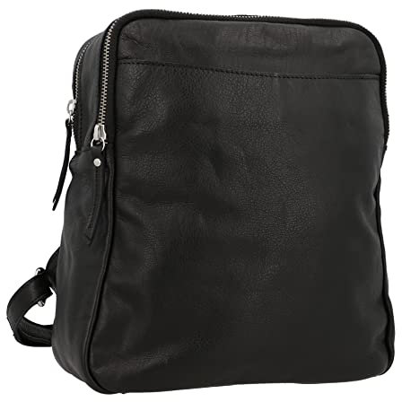 Gusti Rucksack Leder - Kelly Cityrucksack Lederrucksack Daypack Tagesrucksack Minirucksack klein Damen Leder Schwarz