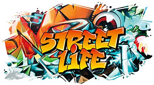 3D Graffiti Wandtattoo 97x53cm Streetart Wandsticker Jugendzimmer Kinderzimmer Wohnzimmer Deko Wandbild selbstklebend W008 (08 Sprayed Eye, Ohne Wunschname)