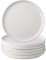 AmorArc Ceramic Dinner Plates Set of 6, Wavy Rim 10.5 Inch Stoneware Dish Set, Large Dinnerware Plates for Kitchen-Microwave&Dishwasher Safe, Scratch Resistant-Reactive Glaze Matte White