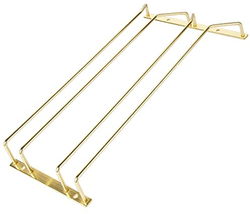 Dianoo Portabicchieri da vino dorato da 40,5 cm, sotto l'armadio, scaffale per calici, supporto per calici da appendere per bar cucina, 2 file