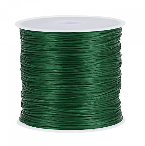 sourcing map Elastic String Stretchy Cord Bracelet Thread Craft Wire Rope for Bracelets, Beading, DIY Making, Deep Green