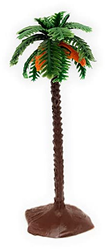 Acan Tradineur - Palme con datteri decorativi, 12 x 4,5 cm, in resina, albero artificiale in miniatura, per creare scenari decorativi, tavolo, scaffalatura, mensola e decorazione della casa