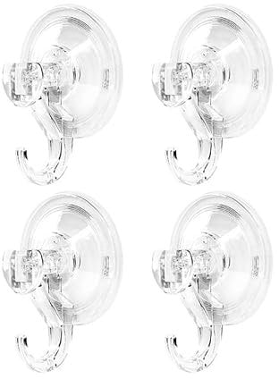 Daymi 4-Pack Saugnapf-Haken Kein Bohren 3 kg Tragfähiger transparenter wasserdichter wiederverwendbarer, kann an Fensterglas, Bad und Küche verwendet werden, unverzichtbar für Reisen