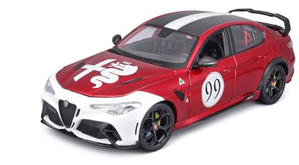 Bburago Alfa Romeo Giulia GTAm: Modellauto im Maßstab 1:18, rot, ab 3 Jahren (18-11049R1)