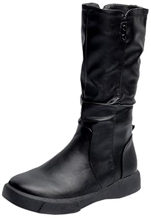Stivali Donna con Tacco Sexy Sopra il Ginocchio Stivali Cowboy Camoscio Elasticizzati Morbidi Western Boots Stivaletti Invernali Caldo Pelle Curvy Stivali Alti Anfibi Vintage Larghi