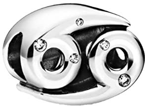 GHMIOU Sternzeichen Charm Bead 925 Sterling Silber Anhänger Passend für Pandora Armbänder 12 Sternbilder Charm Kompatibel mit Pandora Armband (Krebs 6.22~7.22)