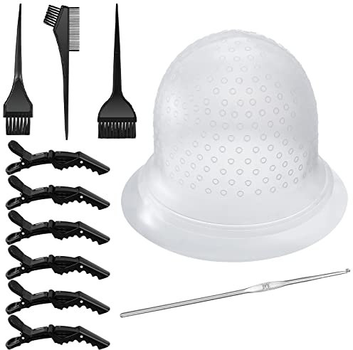 FRIUSATE Gorro de Silicona para Hacer Mechas, Silicona Mechas para Tinte Profesional y Highlights, Gorro para Hacer Mechas en el Pelo, Herramienta de Peluquería para Coloración DIY y Cabello