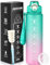 AOHAN Trinkflasche Sport 1l, Wasserflasche Tritan BPA-Frei, Auslaufsicher Trinkflasche mit Strohhalm, Sportflasche mit Filter und Zeitmarkierung für Fitness Radfahren Schule Büro und Outdoor