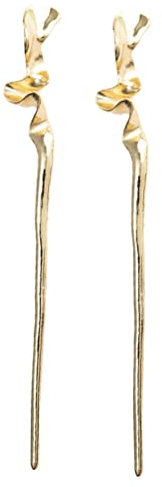 FRCOLOR 2 Stück Chinesische Haarnadeln Metall Gold Haarstab Vintage Haarschmuck Für Frauen, Perfekt Für Hochzeiten, Partys Und Alltag