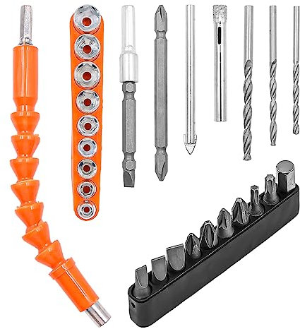 Juego de 28 brocas de destornillador flexible para barra de extensión hexagonal, puntas de destornillador eléctrico