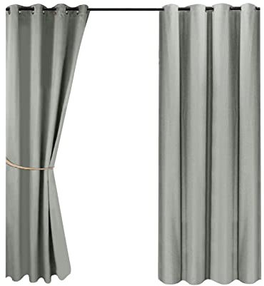 Outdoor Vorhang Balkon Wetterfest, Sonnenschutz & Windschutz Vorhang Outdoor 2 Stücke Terrasse Vorhänge Blickdicht Outdoor Gardinen Wasserdicht Outdoor Vorhang Wetterfest Mit Ösen - 134 X 210CM