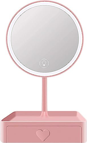 NATWEE Miroir de Maquillage avec lumières, Miroir de courtoisie détachable avec grossissement 5X et Miroir pour Bureau de Salle de Bain (Couleur : Rose) It's So Kind of You