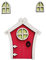 Haus Miniatur Hausfenster und Tür Mini Tür Fenster Dekoration für Rasen Wohnkultur Hgq291 (C, One Size)