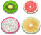 Fruit Concepts Round Metal Hob Covers Set of 4 Stove Cooker Hob Covers for Cookers Gas Stove Protector Cookware Accessories Modern Cooktop Decor