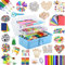Drookaen Bastelkoffer, 3000+ Stück DIY Bastelset, Bastelzubehör Scrapbooking, Bastelbedarf für Kinder Mädchen Jungen 4-8 Jahre Geschenk