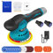 Cordless Car Polisher Kit with 2PCS 12V 2.0Ah Battery,2800-5500 RPM,6-Speed DA Polisher Kit,125mm Base for Auto Detailing,Furniture,Sanding (Includes Sponge Pads,Polished Caps,Wool Caps,Sandpapers)