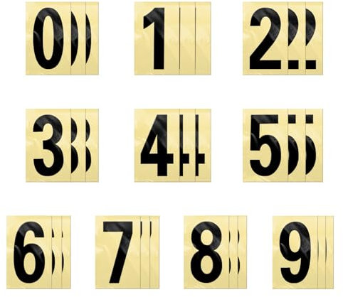 YIKIADA Schwarz 1-9 Zahlen Aufkleber 10 × 5 cm Vinyl Wasserdicht Reflektierend Schilder Selbstklebend Wetterfest Briefkasten Etiketten Hausnummer für Postkasten Tür Fenster 30 Stück