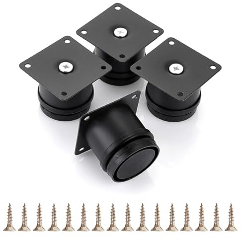 YOYEAH Lot de 4 pieds de meubles de 5 cm en acier inoxydable, pieds réglables pour meubles, pieds d'armoire, pieds métalliques réglables en hauteur, pour chaises, tables et canapés, faciles à