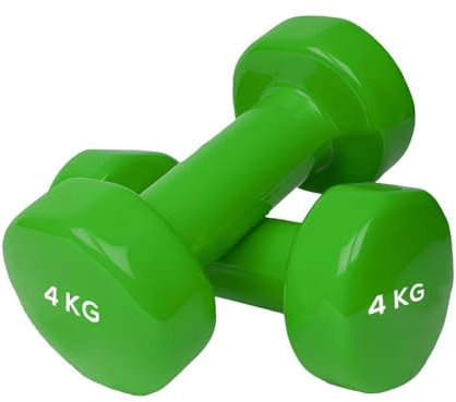 DONATIF Coppia di Manubri in Vinile 4 Kg, Pesi per Allenamento Fitness, Pilates, Attrezzi per Palestra in Casa