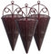 VANZACK 3 Maceteros Colgantes de Ratán para Pared, Decoracion Rústica Vintage, con Forma de Cono, para Flores, Macetas, Nido de Pájaros, Jardín Interior y Exterior