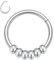 Hengkaixuan 16G Daith Ohrringe Silber Septum Schmuck Nasenring 316L Chirurgenstahl Tragus Conch Hoop Cartilae Helix Piercing Rook Lobe 10mm (Mit Perlen)